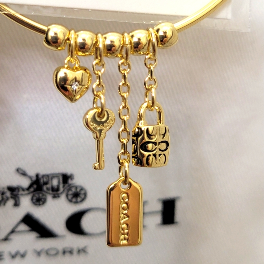 ⚘️Coach Iconic Mix Charms 2" Hoop Earrings - Picture 12 of 13